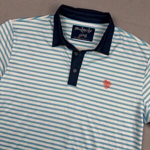 Allman Brothers Band Section 119 Striped Polo Shirt Mens Medium Blue White 2024